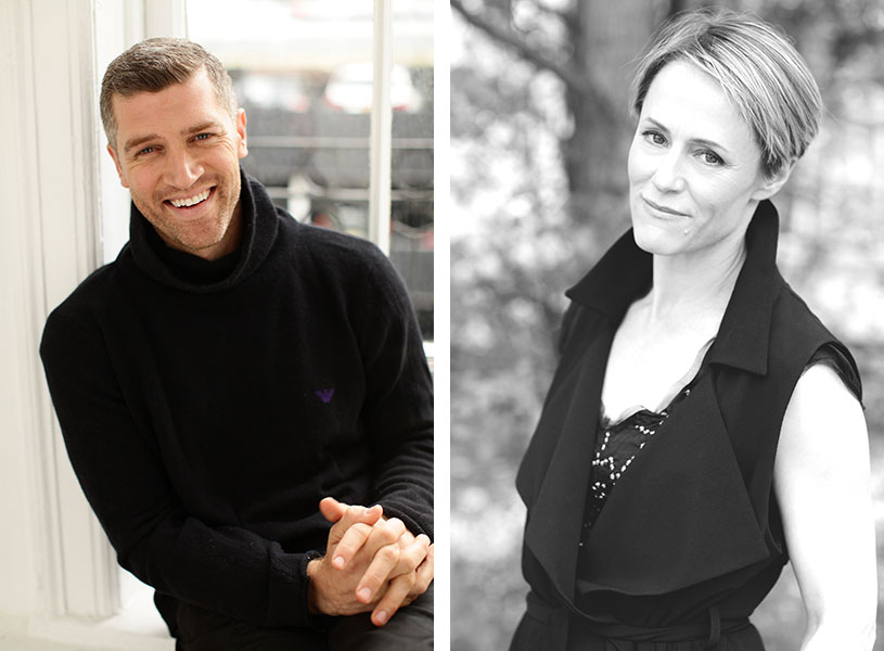 promotional photographs of two actors: Jeremy Davidson and Mary Stuart Masterson 